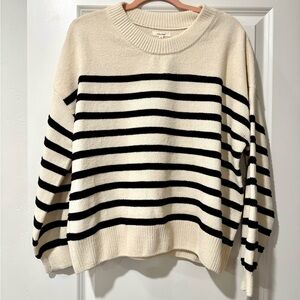 Maurices Black and Cream Striped Sweater